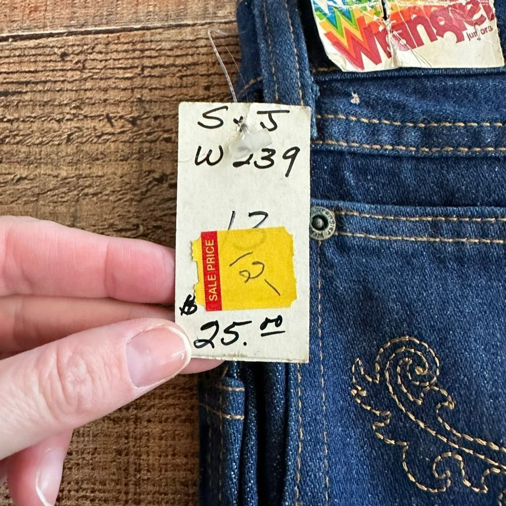 Vintage 80's Wrangler jeans juniors 13 - Picture 5 of 11